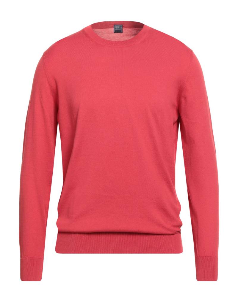 FEDELI Pullover Herren Tomatenrot von FEDELI