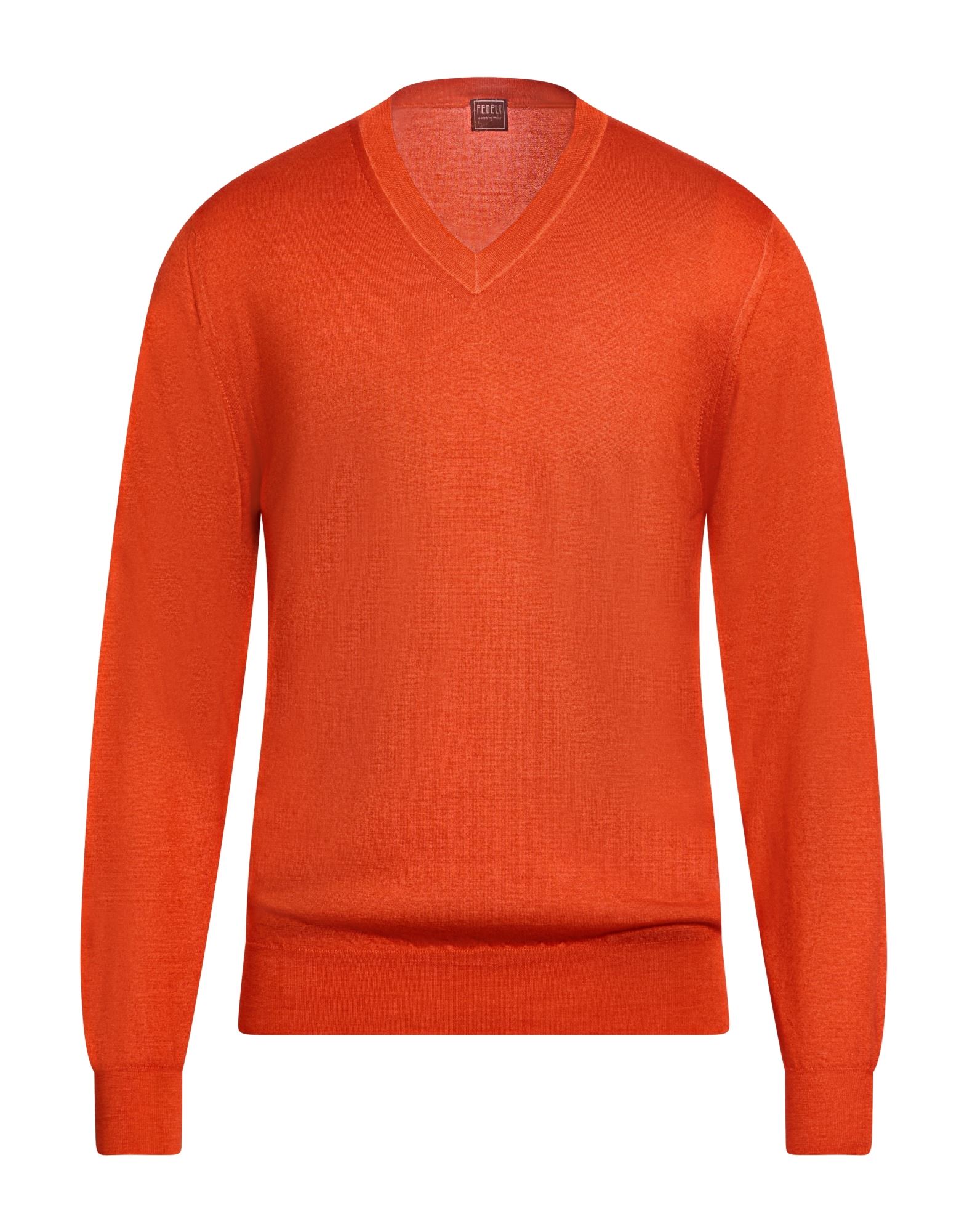 FEDELI Pullover Herren Tomatenrot von FEDELI