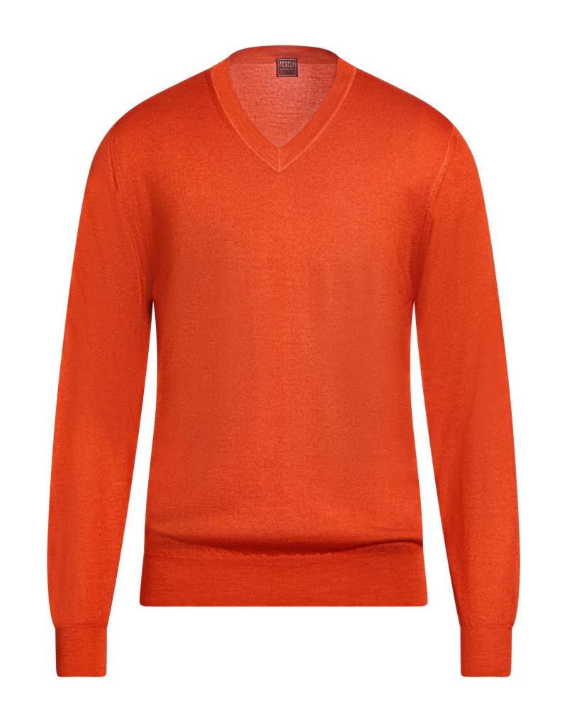 FEDELI Pullover Herren Tomatenrot von FEDELI