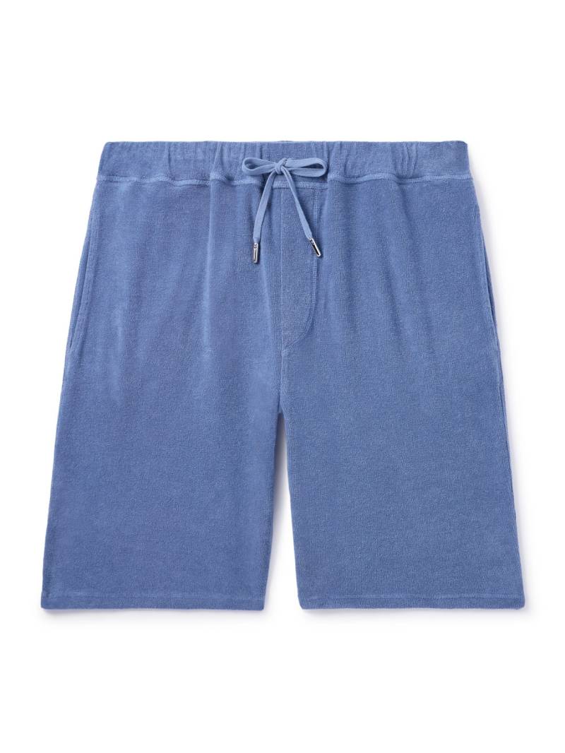 FEDELI - Slim-Fit Cotton-Terry Drawstring Shorts - Men - Blue - M von FEDELI