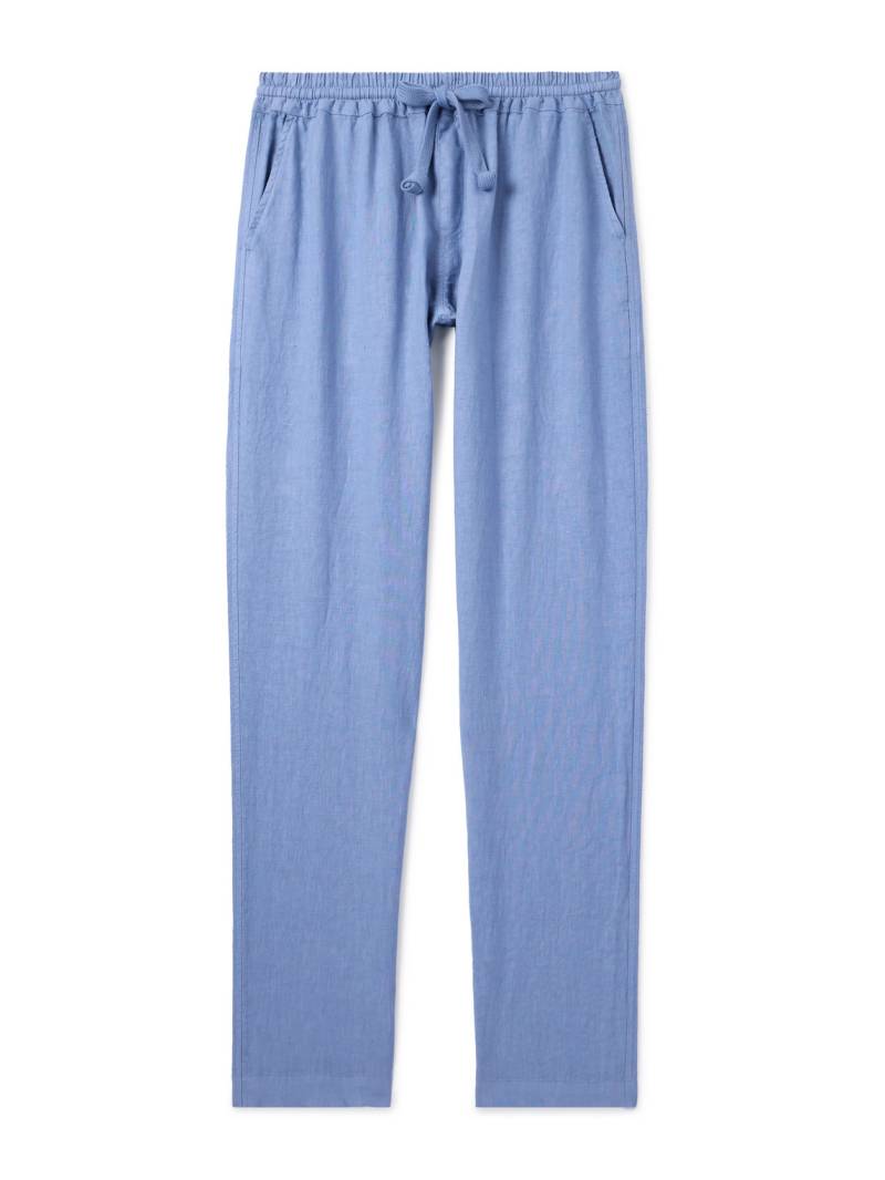 FEDELI - Straight-Leg Linen Drawstring Trousers - Men - Blue - S von FEDELI