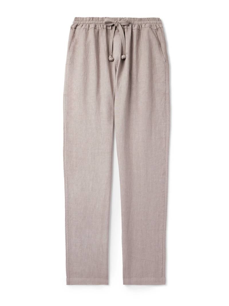 FEDELI - Straight-Leg Linen Drawstring Trousers - Men - Brown - XXL von FEDELI