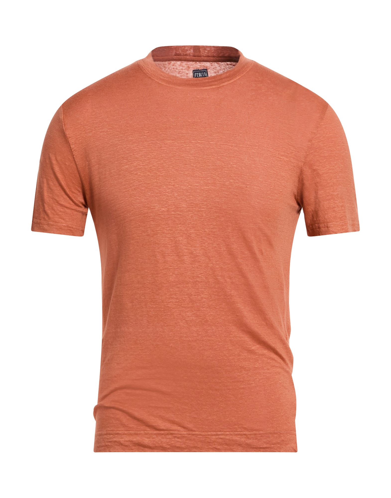 FEDELI T-shirts Herren Rostrot von FEDELI