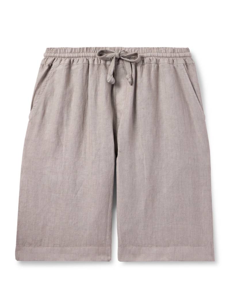 FEDELI - Vico Straight-Leg Linen Drawstring Shorts - Men - Brown - L von FEDELI