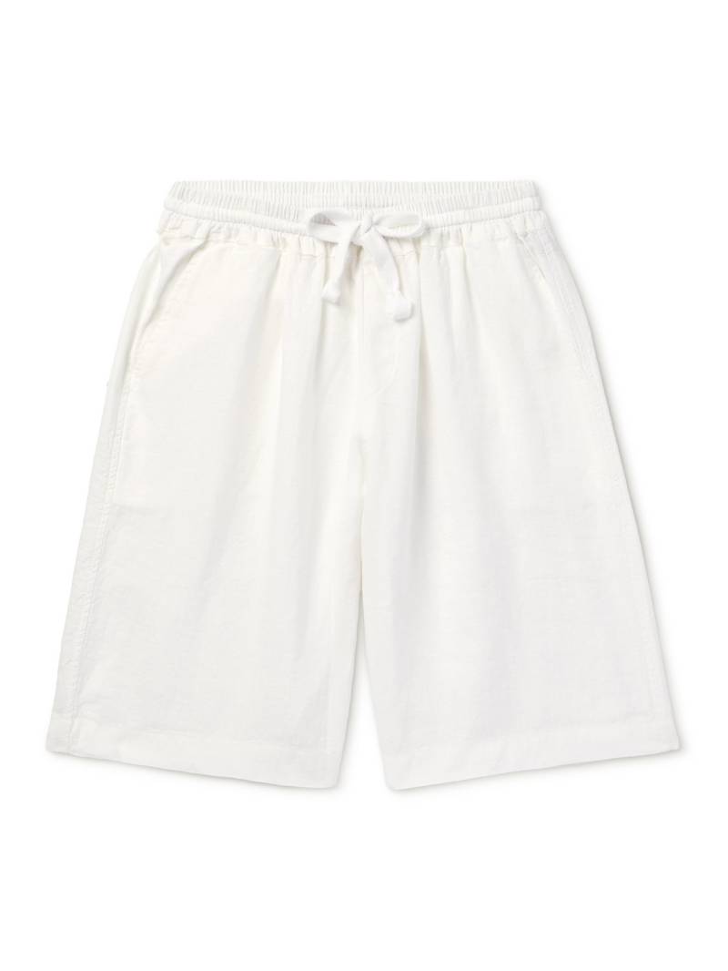 FEDELI - Vico Straight-Leg Linen Drawstring Shorts - Men - White - M von FEDELI