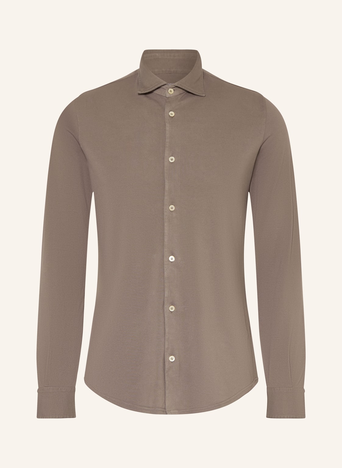 Fedeli Piqué-Hemd Stelve Slim Fit beige von FEDELI