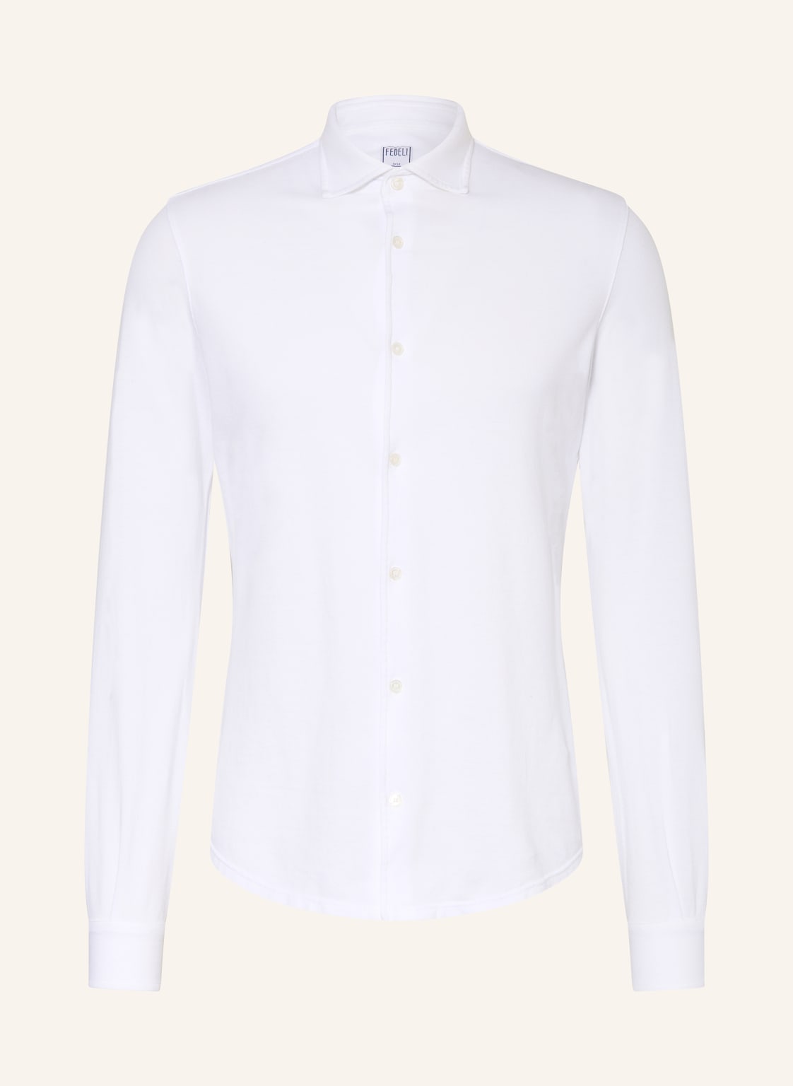 Fedeli Piqué-Hemd Stelve Slim Fit weiss von FEDELI