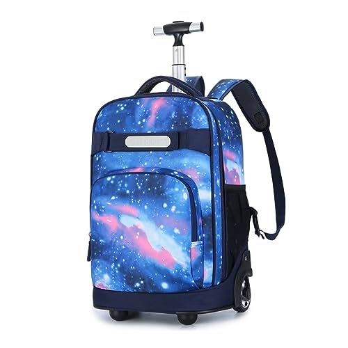 FEEIMOL Trolley Rucksack Schulranzen mit Rollen für Mädchen Jungen Schulrucksack Trolley für Schulreisen, Blau von FEEIMOL