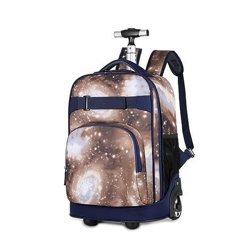 FEEIMOL Trolley Rucksack Schulranzen mit Rollen für Mädchen Jungen Schulrucksack Trolley für Schulreisen, Braun von FEEIMOL