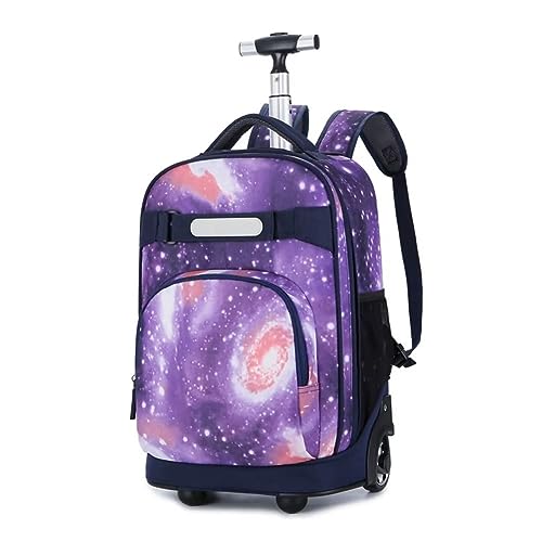 FEEIMOL Trolley Rucksack Schulranzen mit Rollen für Mädchen Jungen Schulrucksack Trolley für Schulreisen, Lila von FEEIMOL