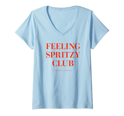 Damen Feeling SPRITZY Club X Veneto Clothing - Aperölchen Spritz T-Shirt mit V-Ausschnitt Damen Feeling SPRITZY Club X Veneto Clothing - Aperölchen Spritz T-Shirt mit V-Ausschnitt von FEELING SPRITZY CLUB - VENETO CLOTHING