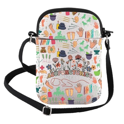FEELMEM Akupunkteur Crossbody Geldbörse Tasche Akupunkturtherapeutin Geschenk für Frauen Therapie Akupunkteur Dankeschön Geschenke, Beige, modisch von FEELMEM