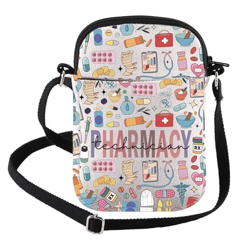FEELMEM Apotheker Techniker Crossbody Geldbörse Tasche Apotheker Merch RX Apotheker Wertschätzung Geschenk Apotheker Abschluss Geschenk, beige, size von FEELMEM