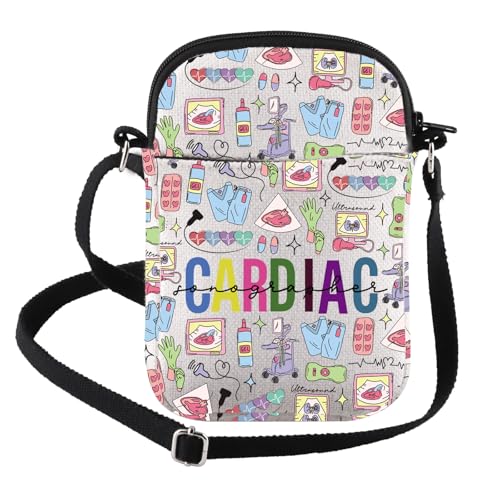 FEELMEM Cardiac Sonographer Crossbody Bag Cardiologen Geschenk Ultraschall Tech Sonographer Wertschätzung Geschenk Radiologen Geschenke, Beige, modisch von FEELMEM