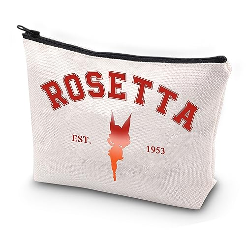 FEELMEM Lustige Cartoon Make-up Tasche Rosetta Est 1953 Kosmetiktasche für Frauen Garten Fee Make-up Tasche, beige, Einheitsgröße, Make-up-Tasche von FEELMEM