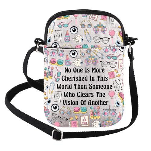FEELMEM Optometrist Crossbody Geldbörse Tasche Eye Doctor Crossbody Bag Optiker Wertschätzung Geschenke New Eye Doctor Geschenk, beige, size von FEELMEM