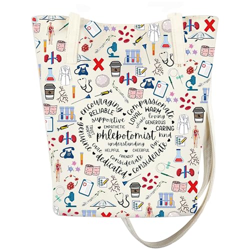 FEELMEM Phlebotomie Krankenschwester Wertschätzungsgeschenk Phlebotomist Kleine Eimertasche Phlebotomie Abschluss Merch, beige, 1 von FEELMEM