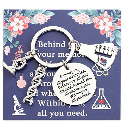 FEELMEM Wissenschaftssymbol Schlüsselanhänger Behind You All Your Memories Schlüsselanhänger Biologie Chemie Lehrer Geschenk Wissenschaftler Geschenk Wissenschaft Abschluss Geschenk, Biology-ky, S von FEELMEM