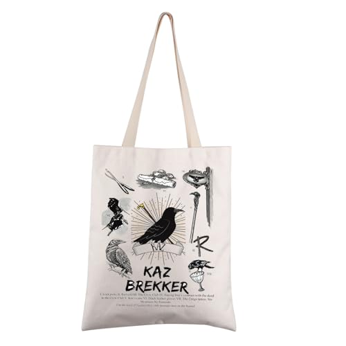 FEELMEM Six Crows Merch Kaz Brekker Gift Crow Club Grishaverse Booktok Merch Book Merch Kaz Brekker Bookish Canvas Tote Bag von FEELMEM