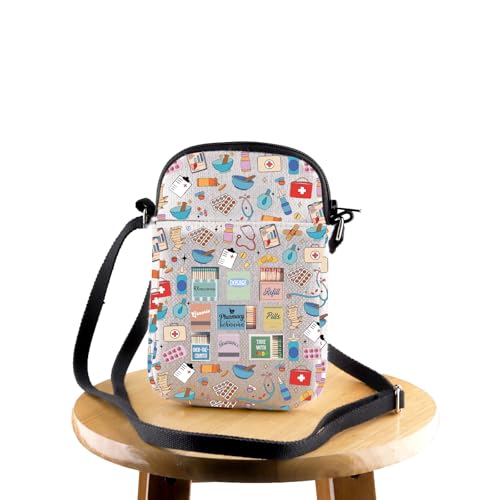 FEELMEM Umhängetasche für Apotheker Techniker RX Apotheker Geschenke Apotheker Tech Geschenke Tasche für Apotheker Rx Krankenschwester Abschlussgeschenke, beige, size von FEELMEM