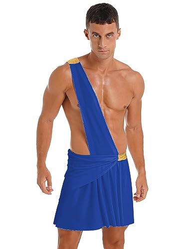 FEESHOW Erwachsene Herren Toga Römischer Gladiator Krieger Caesar Kostüm Griechischer Gott Kostüm Römer Kostüm Kilt Rock Karneval Party Clubwear Blau M FEESHOW Erwachsene Herren Toga Römischer Gladiator Krieger Caesar Kostüm Griechischer Gott Kostüm Römer Kostüm Kilt Rock Karneval Party Clubwear Blau M von FEESHOW