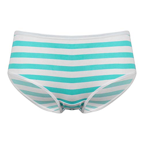FEESHOW Frauen Streifen Slips Baumwolle Panty Höschen Niedrige Taille Unterhosen Japanische Kawaii Unterwäsche Weich Atmungsaktiv Blau_B One Size von FEESHOW