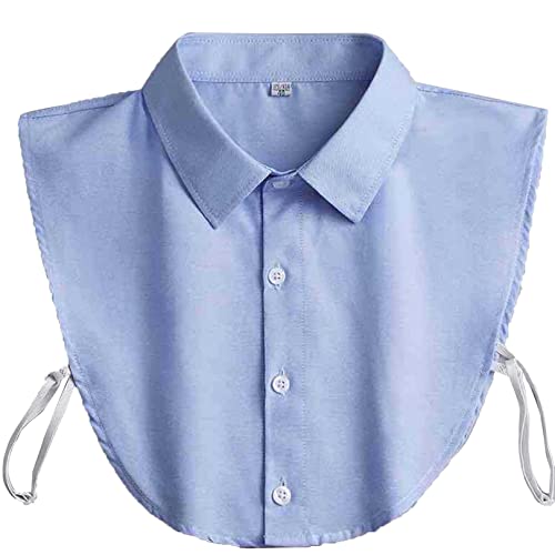 FEESHOW Herren Abnehmbare Kragen Gefälschter Kragen Krageneinsatz Halbes Hemd Shirt Falscher Kragen Reverskragen für Hemd Büro Arbeit Hellblau 42 von FEESHOW