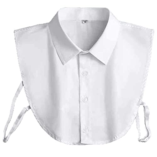 FEESHOW Herren Abnehmbare Kragen Gefälschter Kragen Krageneinsatz Halbes Hemd Shirt Falscher Kragen Reverskragen für Hemd Büro Arbeit Weiß 42 von FEESHOW