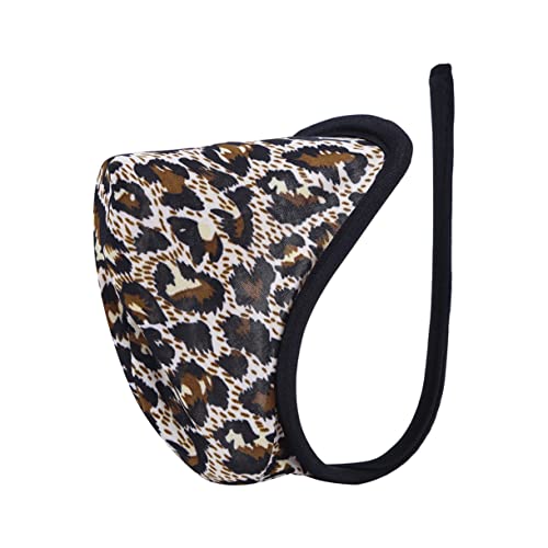 FEESHOW Herren Tanga String Bulge Beutel Männer Bikini Slips C-String Unterwäsche Leopard One Size von FEESHOW