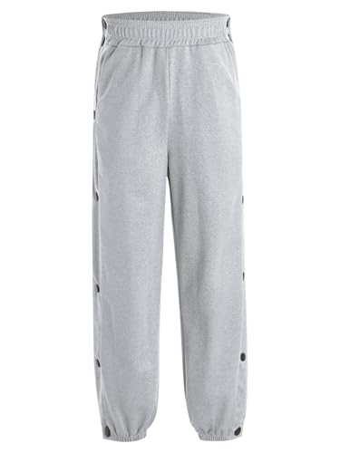 FEESHOW Kinder Jungen Jogginghose Mit Druckknöpfen Seitlich Zu Öffnen Elastischer Bund Sport Freizeithose Mit Durchgehende Knopfleiste Grau 146-152 FEESHOW Kinder Jungen Jogginghose Mit Druckknöpfen Seitlich Zu Öffnen Elastischer Bund Sport Freizeithose Mit Durchgehende Knopfleiste Grau 146-152 von FEESHOW