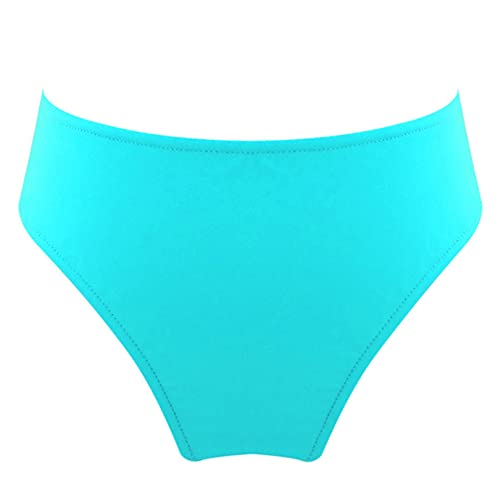 FEESHOW Kinder Mädchen Badehose Bikinihose Hoher Taille Bikini Schwimmen Slip Schwimmbekleidung Unterteil Höschen A_Hellgrün 122-128 von FEESHOW