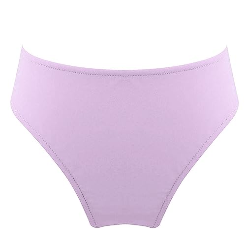 FEESHOW Kinder Mädchen Badehose Bikinihose Hoher Taille Bikini Schwimmen Slip Schwimmbekleidung Unterteil Höschen A_Lavendel 122-128 von FEESHOW