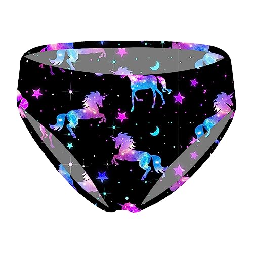 FEESHOW Kinder Mädchen Badehose Bikinihose Hoher Taille Bikini Schwimmen Slip Schwimmbekleidung Unterteil Höschen A_Nacht-Pegasus 122-128 von FEESHOW