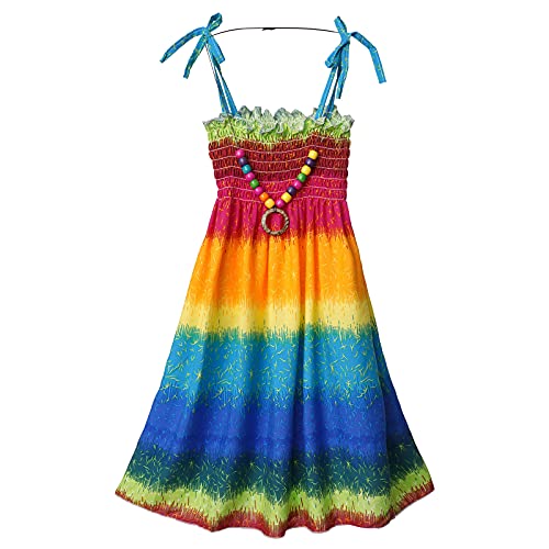 FEESHOW Kinder Mädchen Sommerkleid Boho Strandkleid Spaghettiträger Blumen Regenbogen Kleider mit/Ohne Halskette Casual Urlaub Outfit Regenbogen_C 110-116 FEESHOW Kinder Mädchen Sommerkleid Boho Strandkleid Spaghettiträger Blumen Regenbogen Kleider mit/Ohne Halskette Casual Urlaub Outfit Regenbogen_C 110-116 von FEESHOW