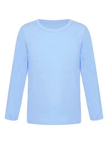 FEESHOW Kinder Ski- & Thermohemd Jungen Mädchen Basic Thermo Unterwäsche Oberteil Langarmshirt Top Hemd Bluse für Winter Herbst Hellblau_D 122-128/7-8 Jahre von FEESHOW