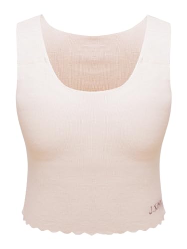 FEESHOW Mädchen Bustier Nahtlos Sport Bra Breite Träger BH Leibchen Tanktop für Sport Yoga Schlaf Nude 146-152/11-12 Jahre von FEESHOW