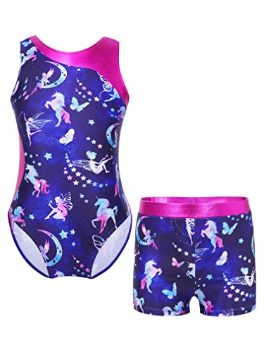 FEESHOW Mädchen Gymnastikanzug Ballett Gymnastikbody Turntrikot Turnhose Kurz Shorts Set Sport Tanzoutfit Athletic Wettkampf Trainingsanzüge A_Marineblau 110-116/5-6 Jahre FEESHOW Mädchen Gymnastikanzug Ballett Gymnastikbody Turntrikot Turnhose Kurz Shorts Set Sport Tanzoutfit Athletic Wettkampf Trainingsanzüge A_Marineblau 110-116/5-6 Jahre von FEESHOW