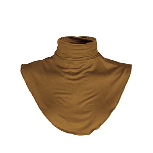 FEESHOW Unsex Kinder Frauen Männer Abnehmbarer Kragen Rollkragen Einsatz Fake Kragen Hälfte Shirt Bluse Warm Weich Camel_B One Size von FEESHOW