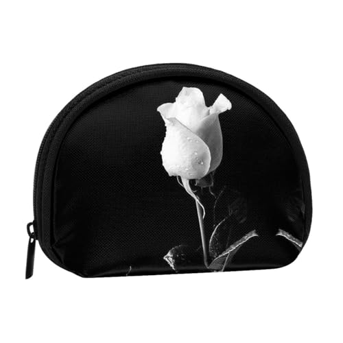 Aufbewahrungstasche mit Blumen und Schmetterlingen, kompakte und praktische Brieftasche für Kleingeld, Monochrome Rose, Einheitsgröße von FEETOX