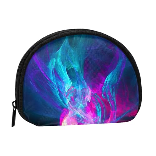 Blaue und rosa Feuerschalen-Aufbewahrungstasche, kompakte und praktische Brieftasche für Kleingeld, Blau und Pink Fire, Einheitsgröße von FEETOX