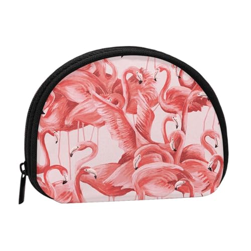 Bunte Fischmuschel-Aufbewahrungstasche, kompakte und praktische Brieftasche für Kleingeld, Flamingo, Einheitsgröße von FEETOX