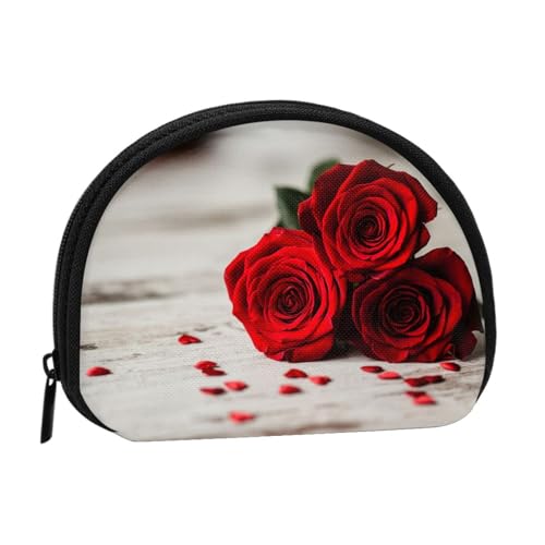 Delfine in Love Muscheltasche, kompakte und praktische Brieftasche für Kleingeld, rose, Einheitsgröße von FEETOX