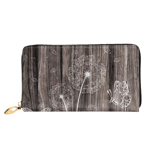 FEETOX Blumen und Schmetterlinge Lange Clutch Geldbörse Leder Geldbörsen Clutch Leder Geldbörsen Mode Leder Geldtasche Lange Bifold Leder Billfold, Schwarz , Einheitsgröße von FEETOX