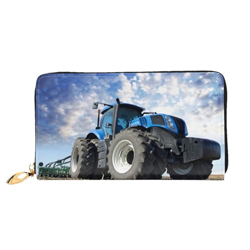 FEETOX Farm Traktor Lange Kupplung Brieftasche Leder Geldbörsen Clutch Leder Geldbörsen Mode Leder Geldtasche Lange Bifold Leder Billfold, Schwarz , Einheitsgröße von FEETOX