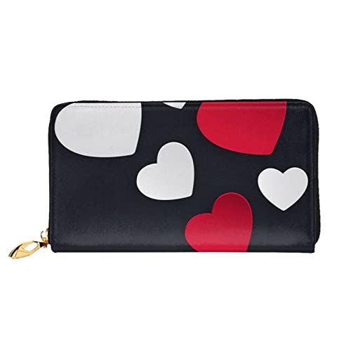 FEETOX Lange Handheld Leder Geldbörse Mode Happy Valentinstag Brieftasche Business Leder Pocketbook Geldtasche für Geschenke, Schwarz , Einheitsgröße von FEETOX