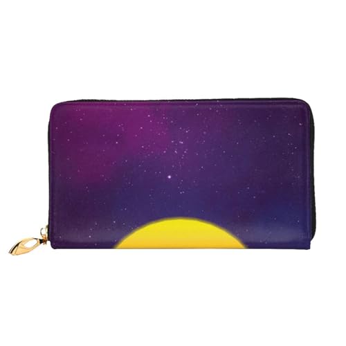 FEETOX Lange Handheld Leder Geldbörse Mode Retrowave Bilder Brieftasche Business Leder Pocketbook Geldtasche für Geschenke, Schwarz , Einheitsgröße von FEETOX