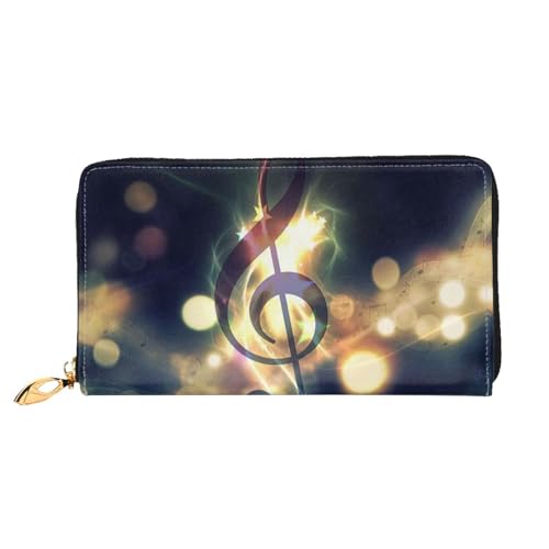 FEETOX Musik Note Lange Kupplung Brieftasche Leder Geldbörsen Clutch Leder Geldbörsen Mode Leder Geldtasche Lange Bifold Leder Billfold, Schwarz , Einheitsgröße von FEETOX