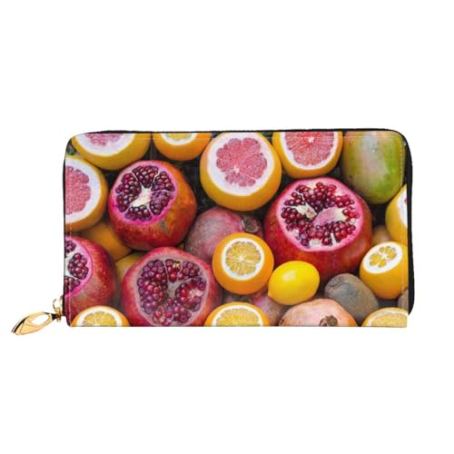 FEETOX Obst Bild Lange Kupplung Brieftasche Leder Geldbörsen Clutch Leder Geldbörsen Mode Leder Geldtasche Lange Bifold Leder Billfold, Schwarz , Einheitsgröße von FEETOX