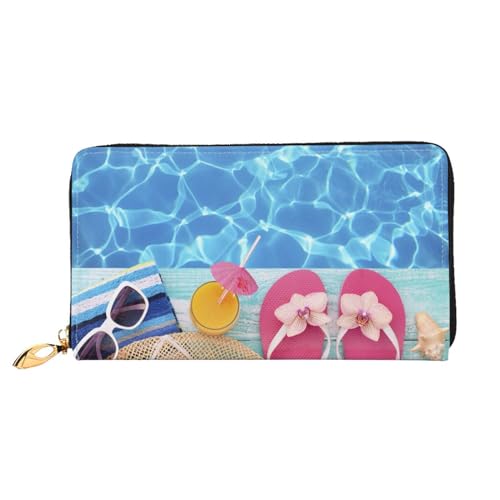 FEETOX Sommer Urlaub Lange Kupplung Brieftasche Leder Geldbörsen Clutch Leder Geldbörsen Mode Leder Geldtasche Lange Bifold Leder Billfold, Schwarz , Einheitsgröße von FEETOX