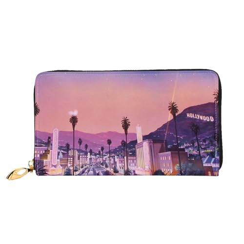 FEETOX The Old Hollywood Lange Clutch Geldbörse Leder Geldbörsen Clutch Leder Geldbörsen Mode Leder Geldtasche Lange Bifold Leder Billfold, Schwarz , Einheitsgröße von FEETOX